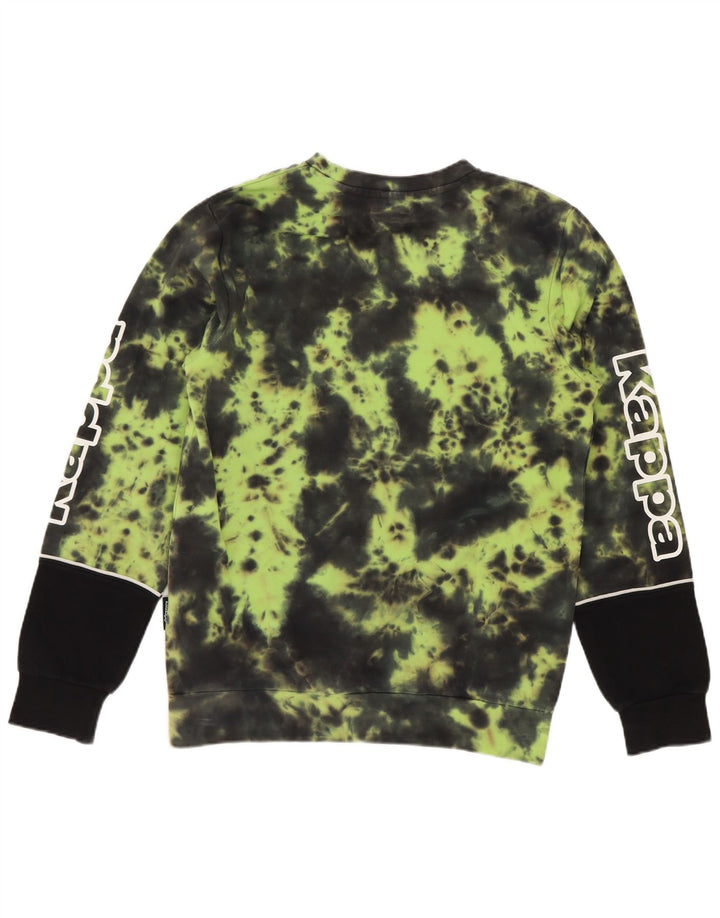 Felpa con grafica Kappa per ragazzi, 11-12 anni, verde tie dye