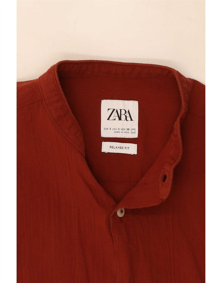 Camicia Zara da uomo dalla vestibilità rilassata piccola marrone