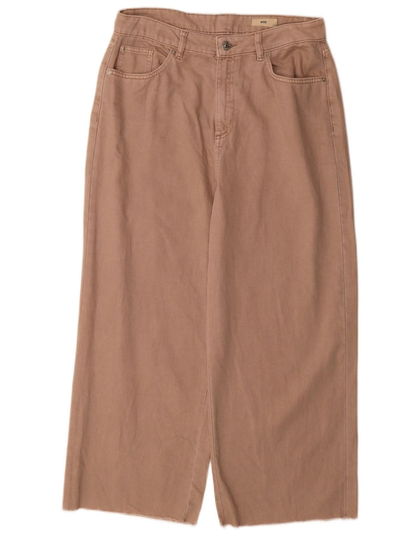 Jeans a gamba larga a vita alta da donna Marks & Spencer W32 L28 Beige