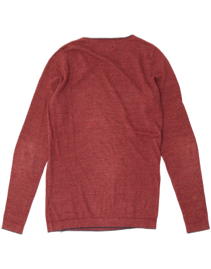 JACK & JONES Maglione da uomo con scollo a V piccolo in cotone marrone
