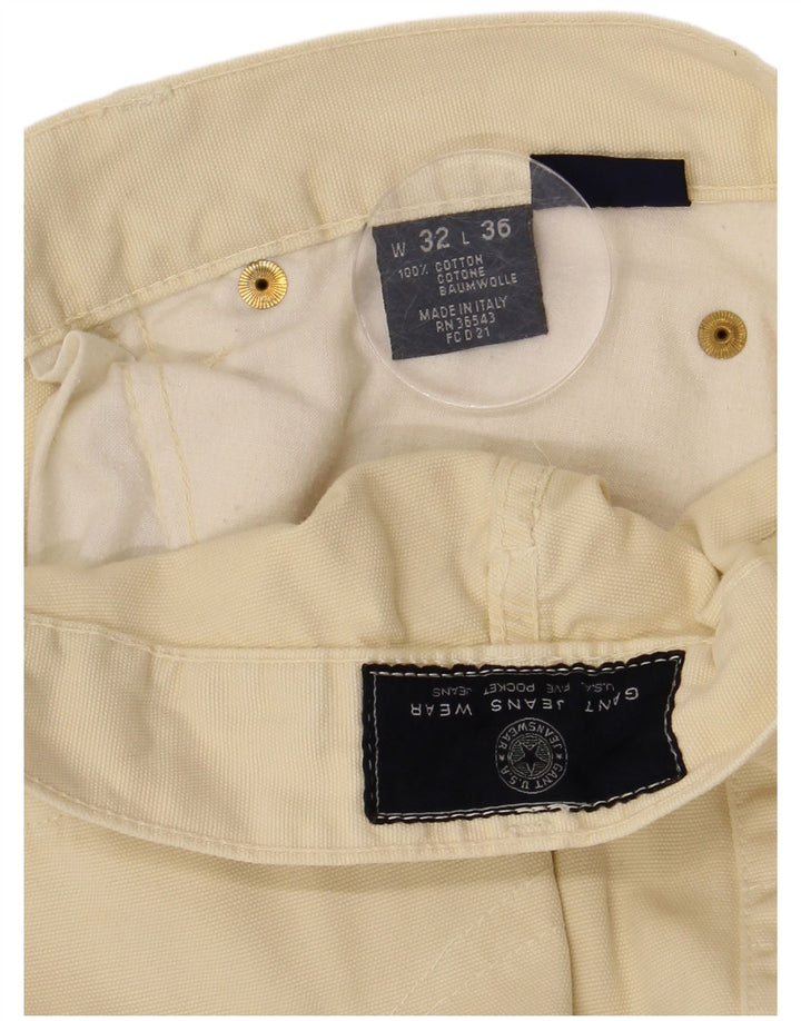 Pantaloni casual dritti da uomo GANT W32 L29 cotone giallo