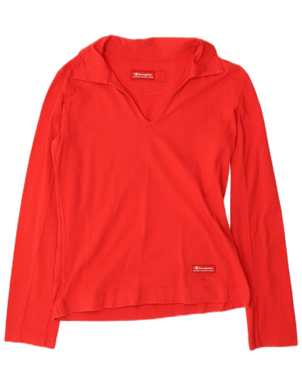 Polo da donna a maniche lunghe Easy Fit Champion UK 14 Large Rossa