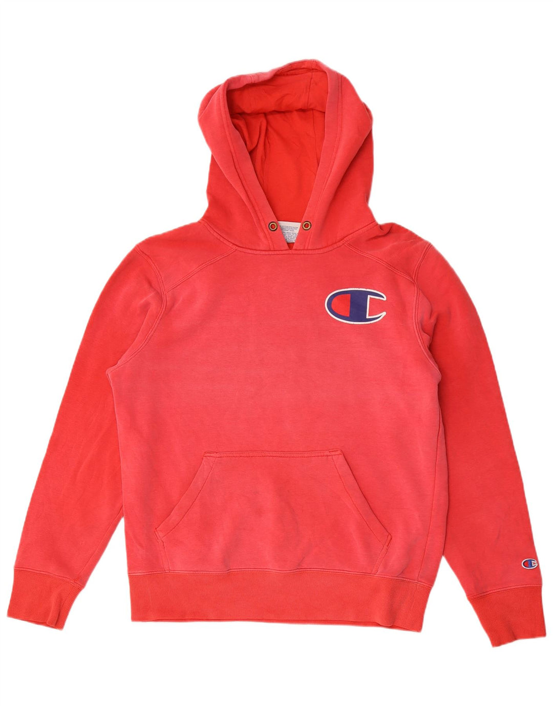 Maglione con cappuccio grafico da uomo Champion in cotone rosso medio