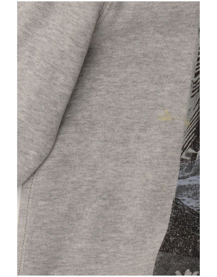 Quiksilver Felpa con grafica da uomo Maglione grande in cotone grigio