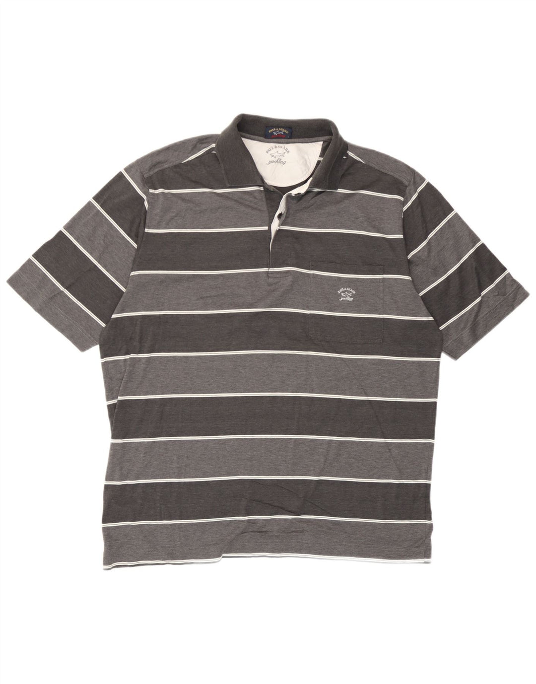 Polo da uomo Paul & Shark a righe grandi grigie