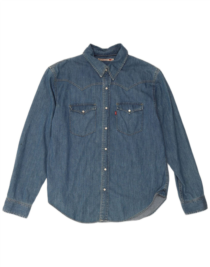 LEVI'S Camicia di jeans da uomo grande in cotone blu