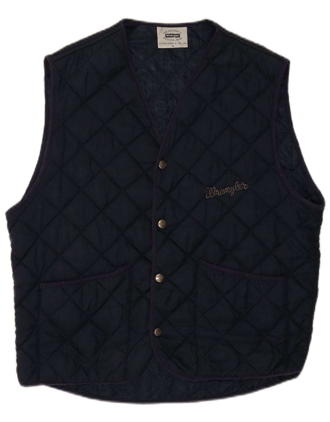 Gilet trapuntato da uomo Wrangler UK 38 medio blu navy in poliammide