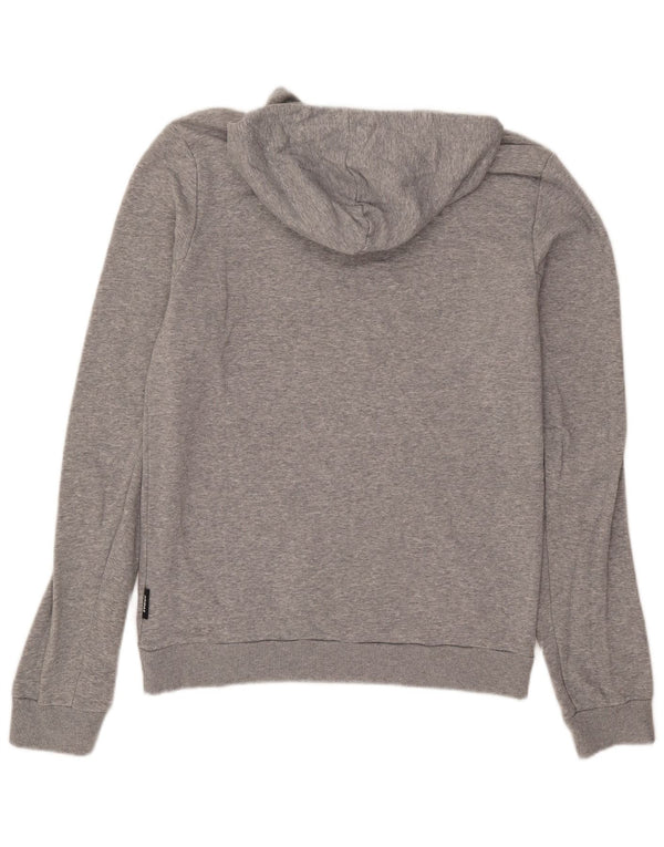 Felpa con cappuccio da uomo Adidas in cotone grigio medio