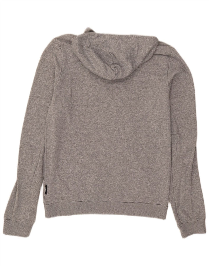 Felpa con cappuccio da uomo Adidas in cotone grigio medio