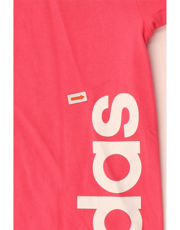 T-shirt grafica ADIDAS per ragazze Climalite 13-14 anni in cotone rosa