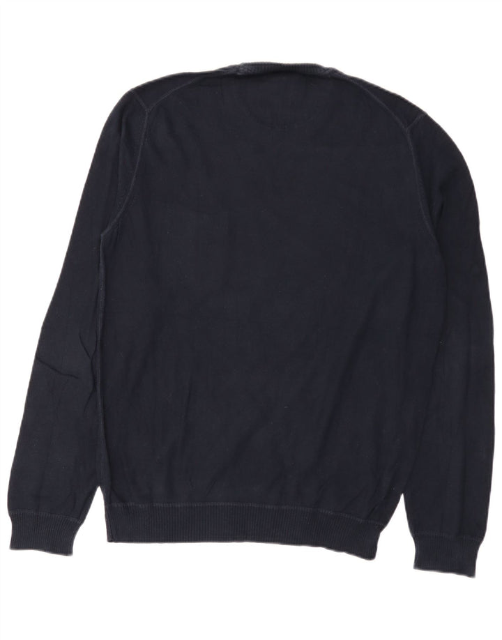 Maglione maglione girocollo da uomo Woolrich piccolo in cotone blu navy