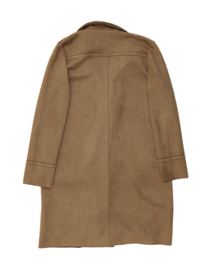 ZARA Womens Open Overcoat UK 14 Medium Khaki Polyester Vintage Zara and Second-Hand Zara from Messina Hembry 