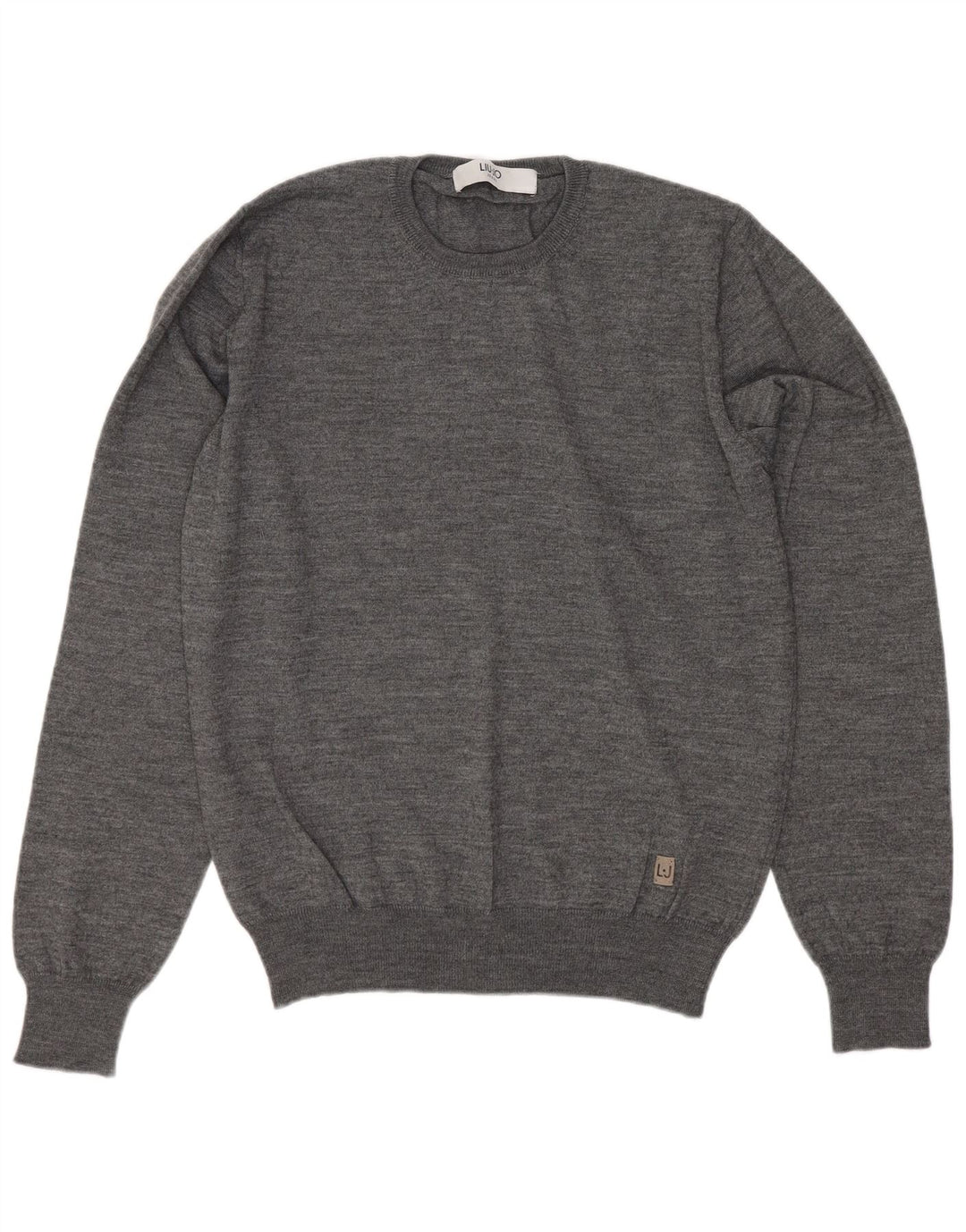 Maglione maglione girocollo da donna Liu Jo UK 10 piccolo grigio lana vergine
