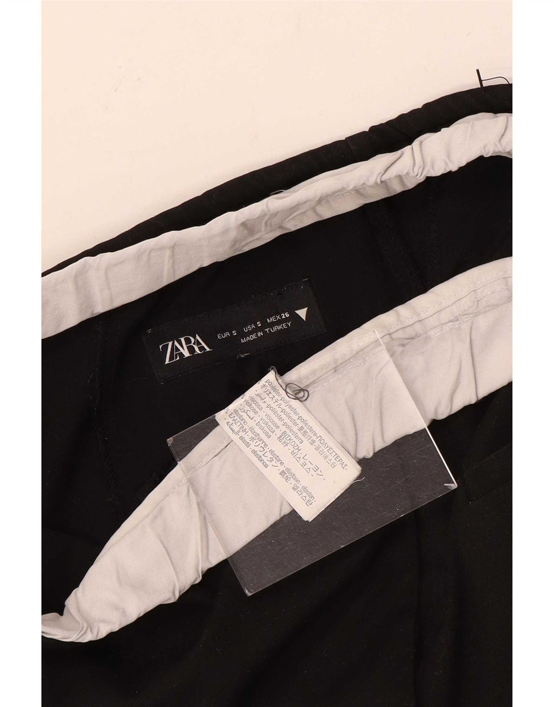 Pantaloni a gamba larga da donna Zara piccoli W26 L30 poliestere nero
