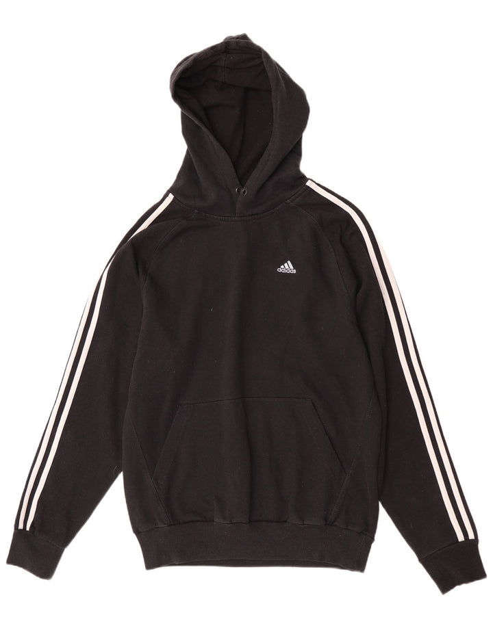 Felpa con cappuccio da uomo Adidas Small in cotone nero