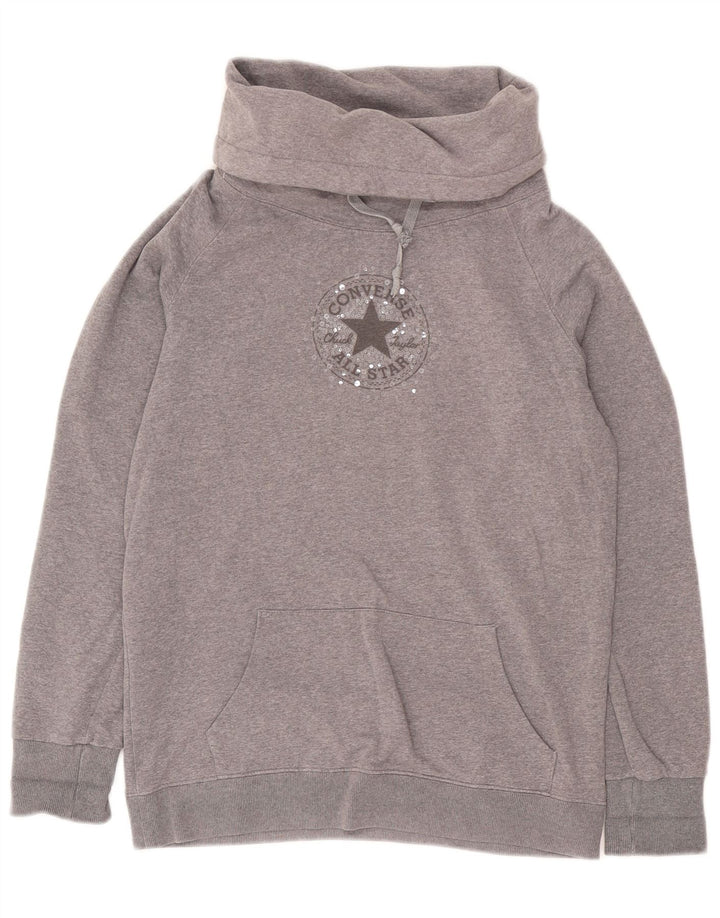 Felpa con grafica da donna Converse Jumper UK 10 Small Grey Flecked Cotton