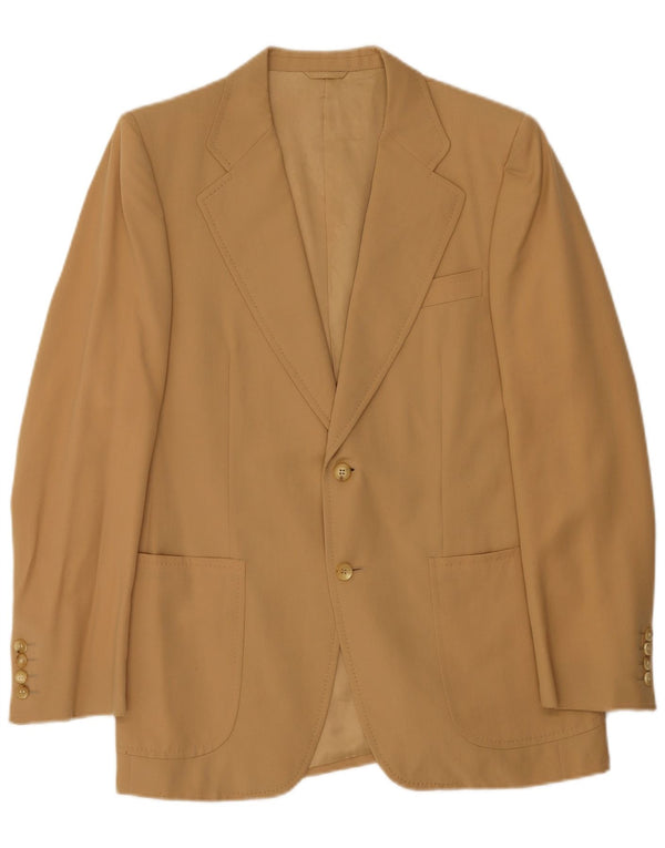 Abito vintage da uomo a 2 bottoni UK 38 medio W36 L29 Beige