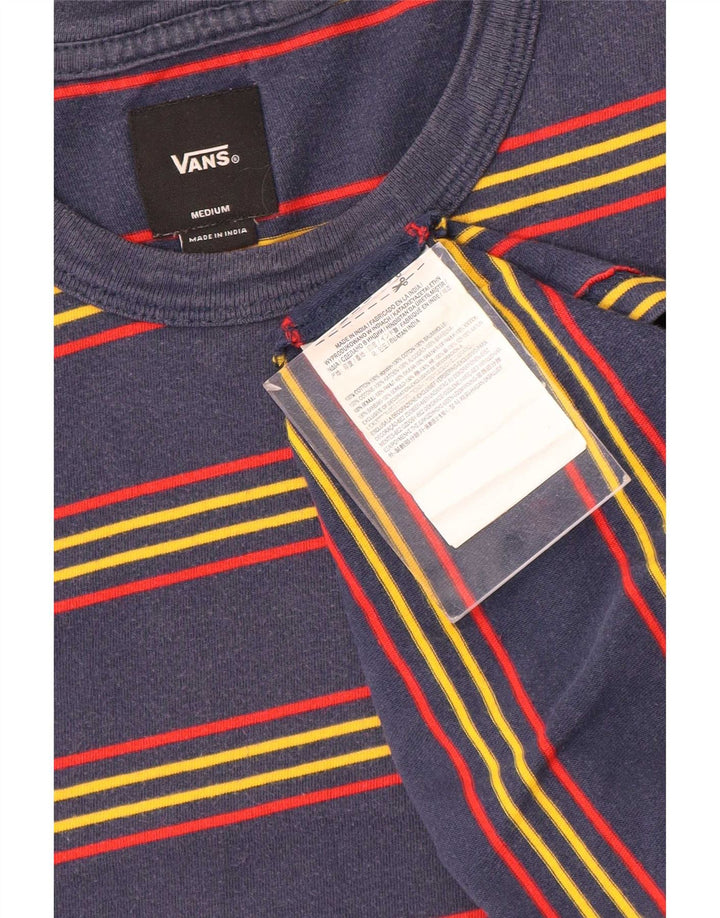 T-shirt da uomo Vans Top in cotone a righe medie blu navy