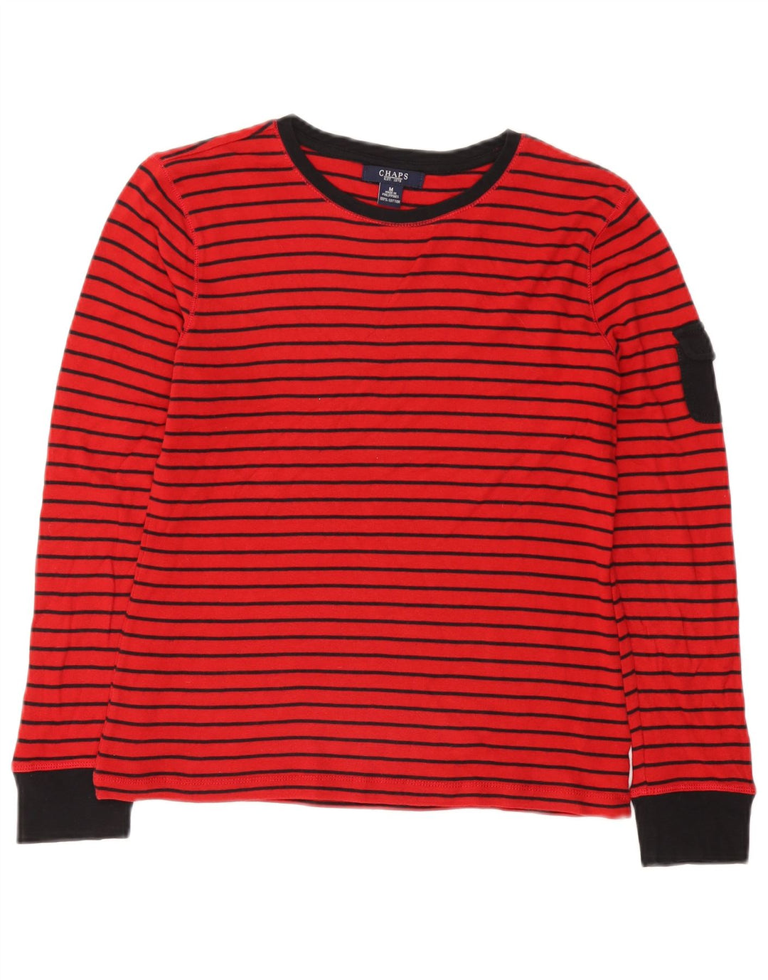 Top da donna a maniche lunghe CHAPS UK 12 cotone a righe rosse medie