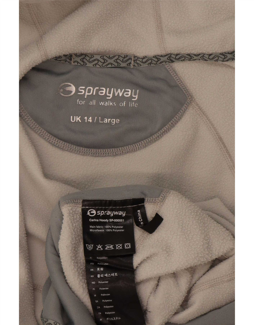 Giacca in pile con cappuccio da donna Sprayway UK 14 Large Poliestere bianco