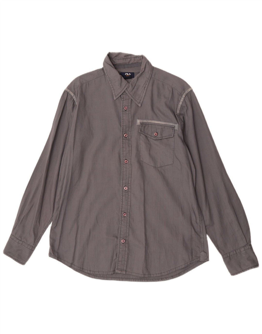 Camicia Fila Uomo Cotone Grigio Medio