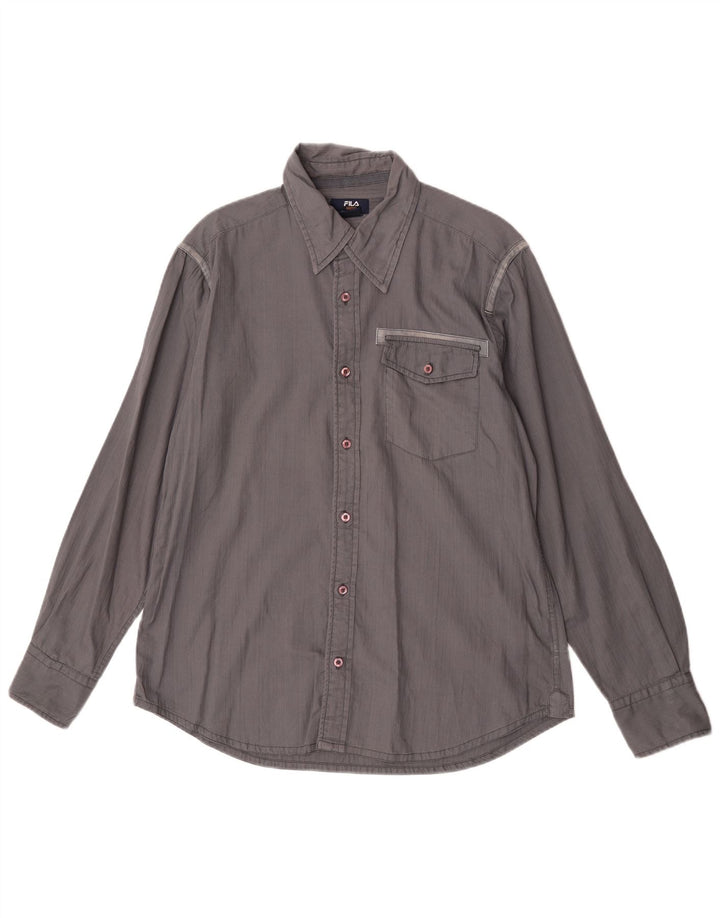 Camicia Fila Uomo Cotone Grigio Medio