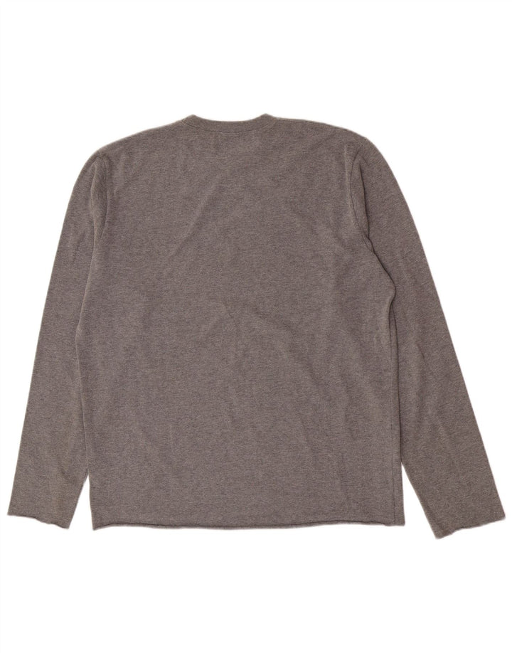 Converse Top da uomo a maniche lunghe in cotone mélange grande grigio