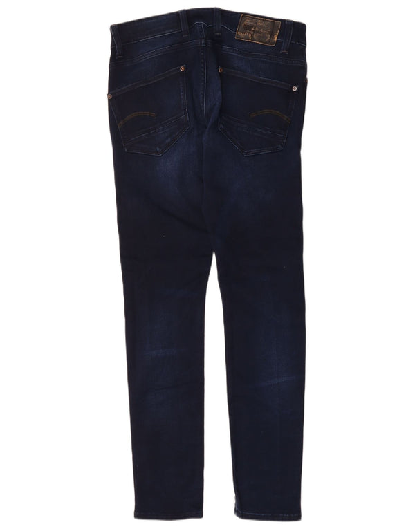 G-Star Mens Revend Super Slim Jeans W33 L32 Navy Blue Cotton