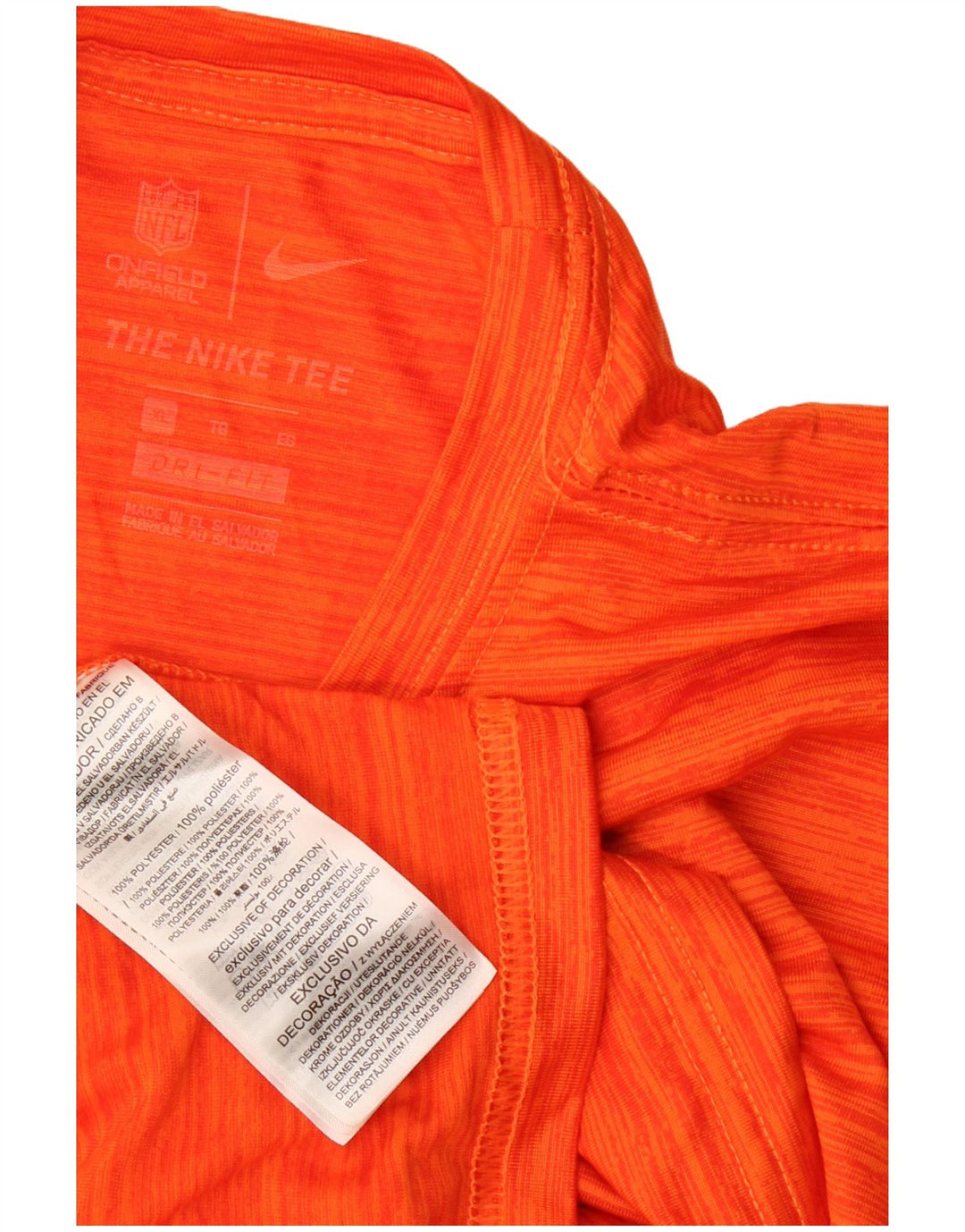 NIKE Mens Dri Fit Graphic T-Shirt Top XL Orange Flecked Polyester