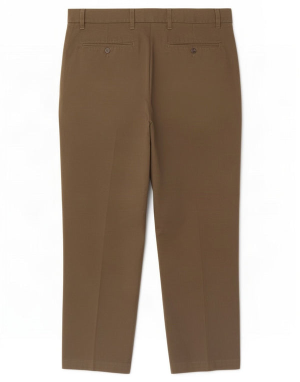 Marks & Spencer Mens Straight Regular Suit Trousers W38 L29 Khaki Cotton