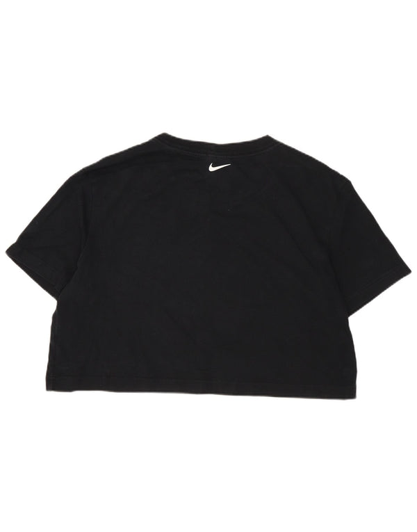 T-shirt grafica oversize corta Nike da donna UK 6 XS cotone nero