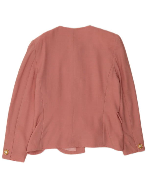 Luisa Spagnoli Giacca Blazer a 4 Bottoni Donna IT 46 Large Rosa Lana