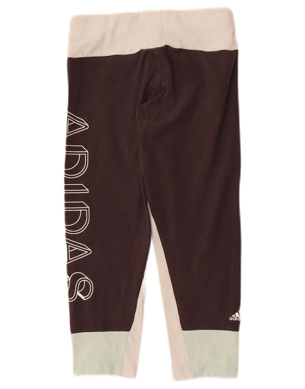 Adidas Girls Graphic Leggings 9-10 Years  Grey Colourblock Cotton