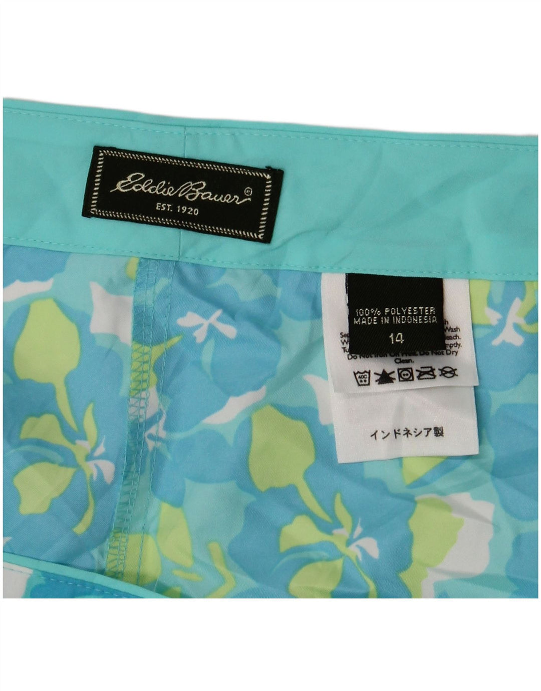 Pantaloncini da bagno da donna EDDIE BAUER US 14 XL Poliestere floreale blu