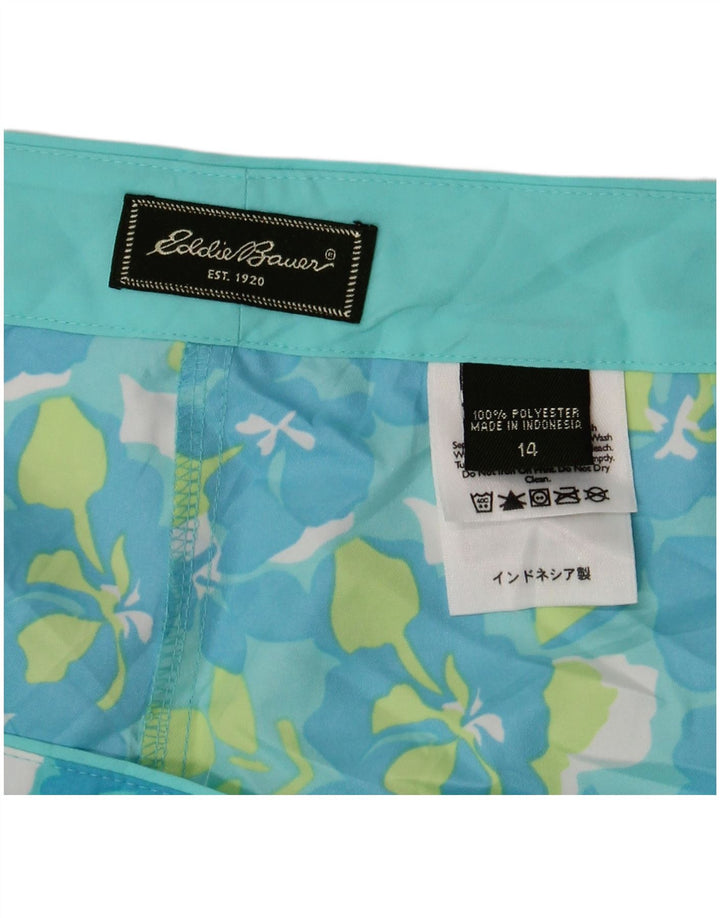 Pantaloncini da bagno da donna EDDIE BAUER US 14 XL Poliestere floreale blu