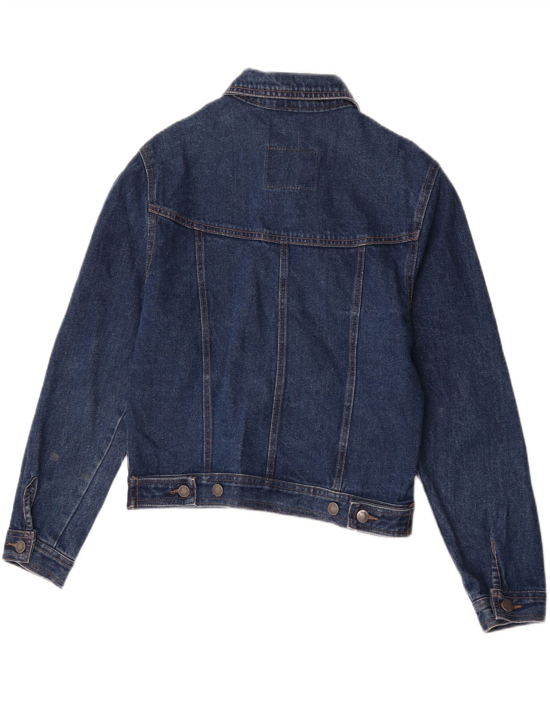 Giacca in denim vintage da donna corta UK 14 cotone blu medio