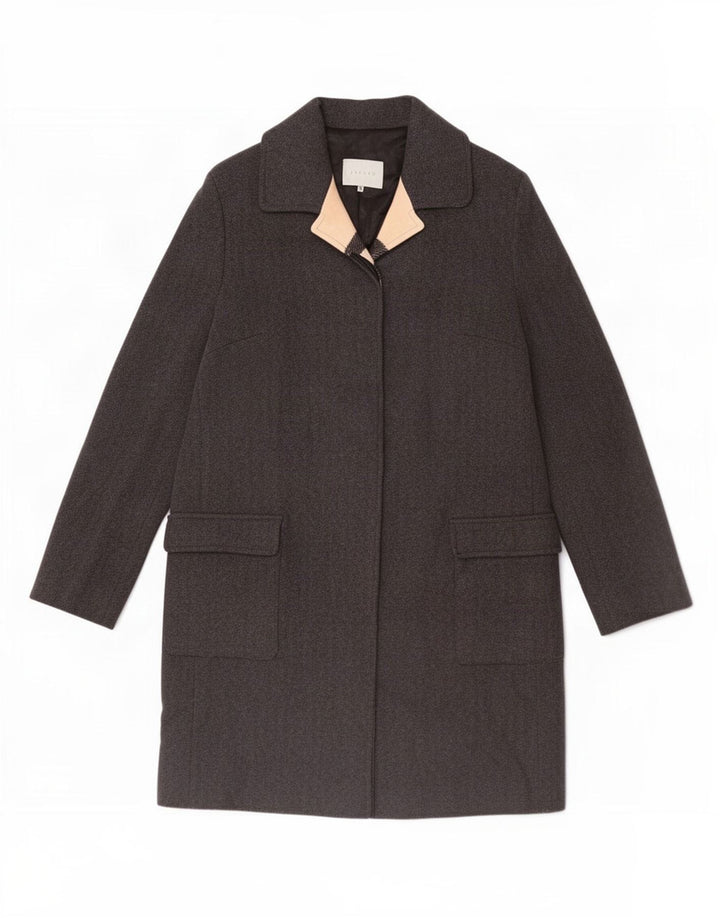 Soprabito da donna Jigsaw UK 16 grande lana grigia
