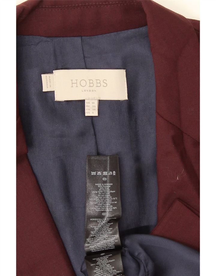 Giacca blazer da donna a 1 bottone Hobbs UK 10 piccola bordeaux in poliestere