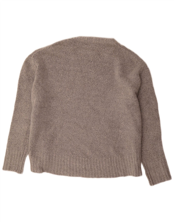 Maglione maglione oversize con scollo a barca da donna Zara UK 14 Acrilico grigio medio