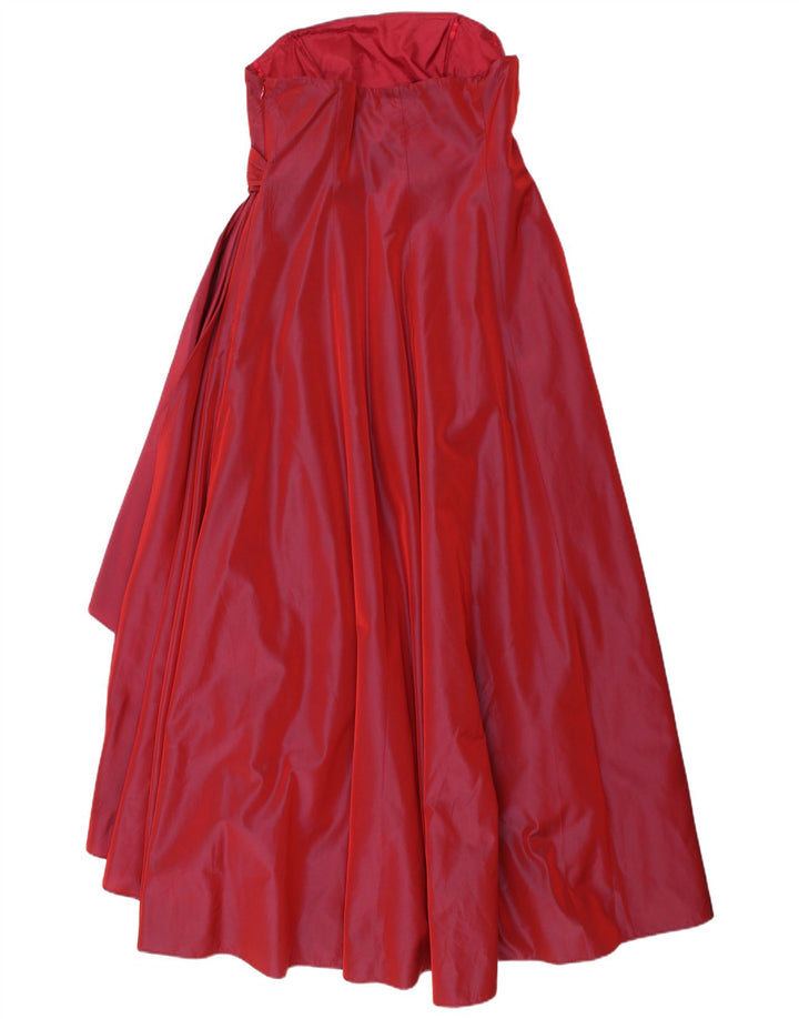 DEBUT Womens Cocktail Strapless Dress UK 14 Medium Red Acetate