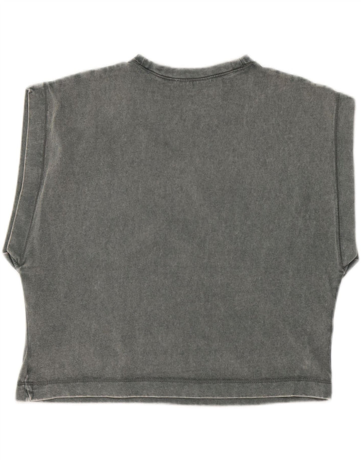 ZARA Womens Oversized Crop Vest Top UK 10 Small Grey Cotton Vintage Zara and Second-Hand Zara from Messina Hembry 