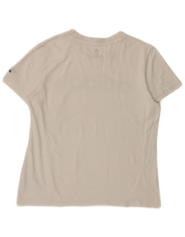 T-shirt grafica da donna Adidas Top UK 14 grande cotone bianco
