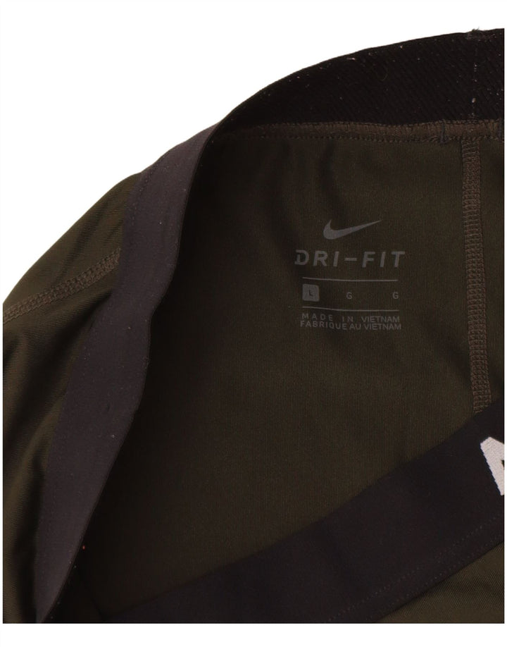 Leggings grafici NIKE da donna Dri Fit UK 14 grande poliestere kaki