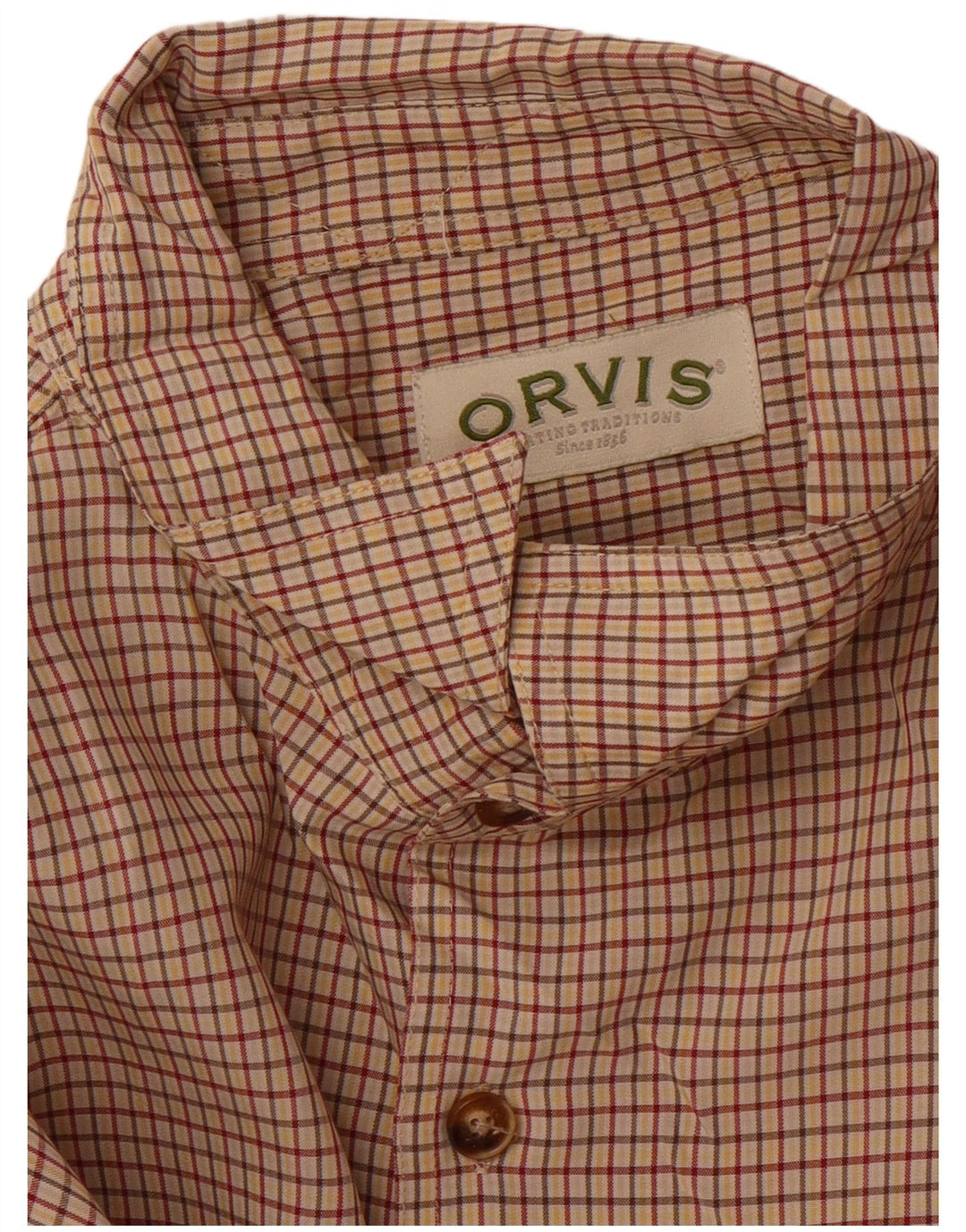 Camicia da uomo Orvis XL a quadri beige