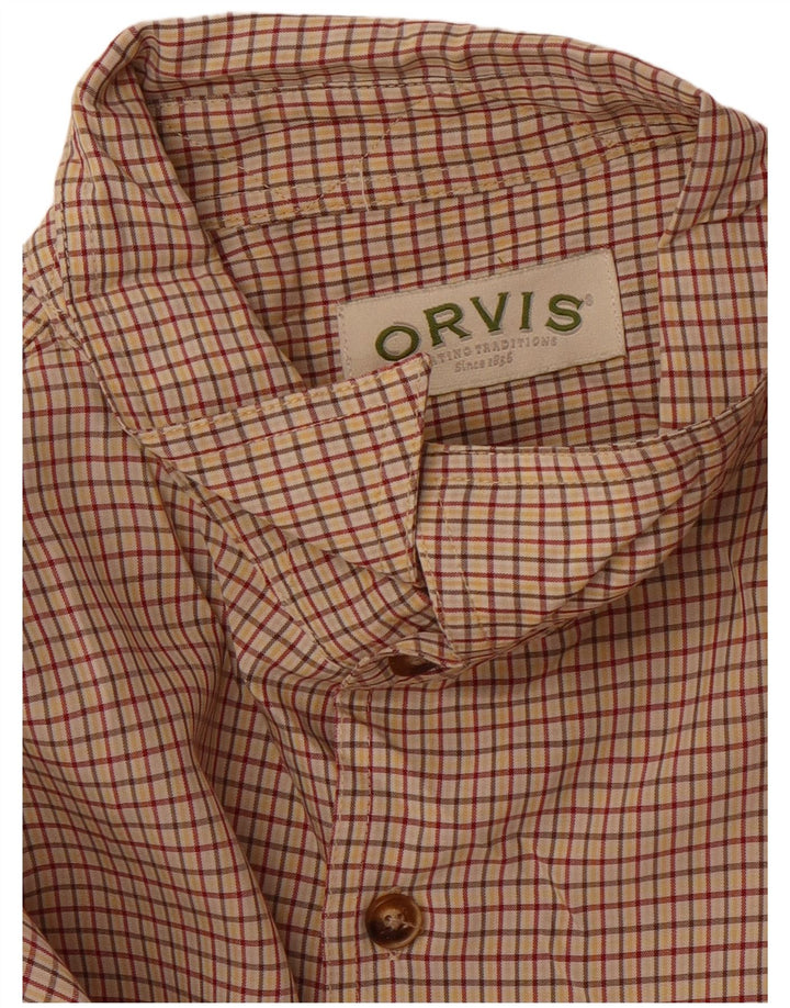 Camicia da uomo Orvis XL a quadri beige