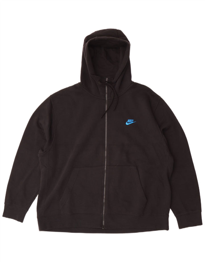 Felpa con cappuccio e zip da uomo Nike 2XL cotone nero