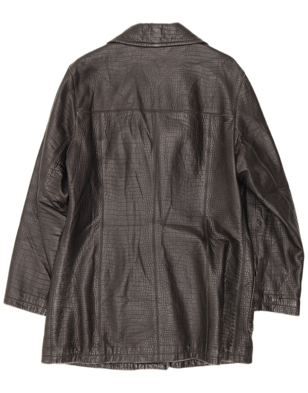 Cappotto in pelle da donna Conbipel UK 12 medio nero stampa animalier classico