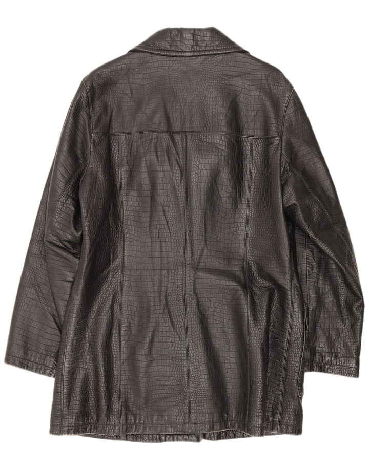 Cappotto in pelle da donna Conbipel UK 12 medio nero stampa animalier classico