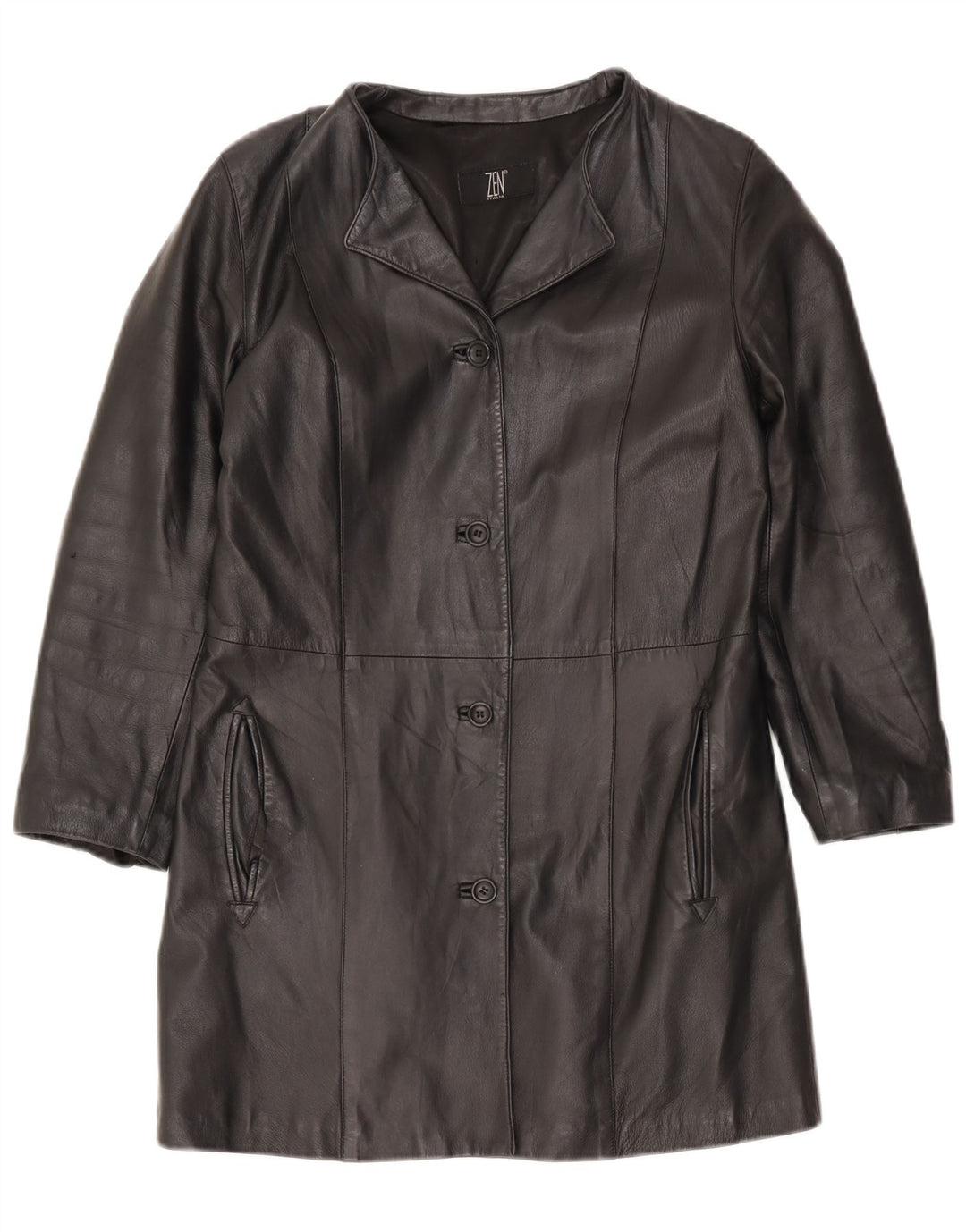 Cappotto in Pelle da Donna Zen IT 42 Medio in Pelle Nera