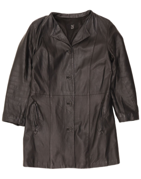 Cappotto in Pelle da Donna Zen IT 42 Medio in Pelle Nera